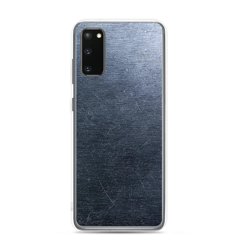 Load image into Gallery viewer, Brushed Industrial Metal Dark Flexible Clear Samsung Case Bump Resistant Corners CREATIVETECH