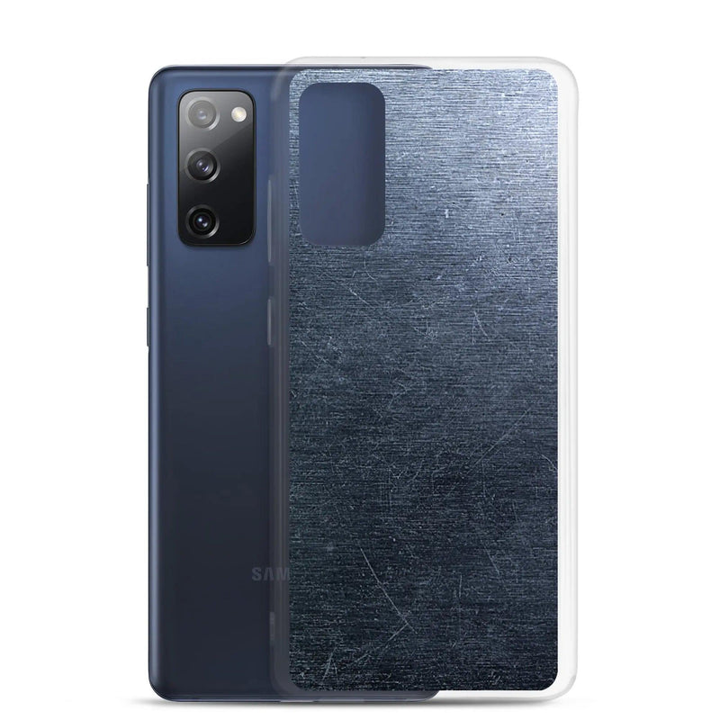 Load image into Gallery viewer, Brushed Industrial Metal Dark Flexible Clear Samsung Case Bump Resistant Corners CREATIVETECH