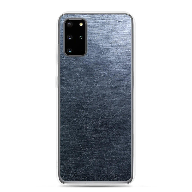 Load image into Gallery viewer, Brushed Industrial Metal Dark Flexible Clear Samsung Case Bump Resistant Corners CREATIVETECH