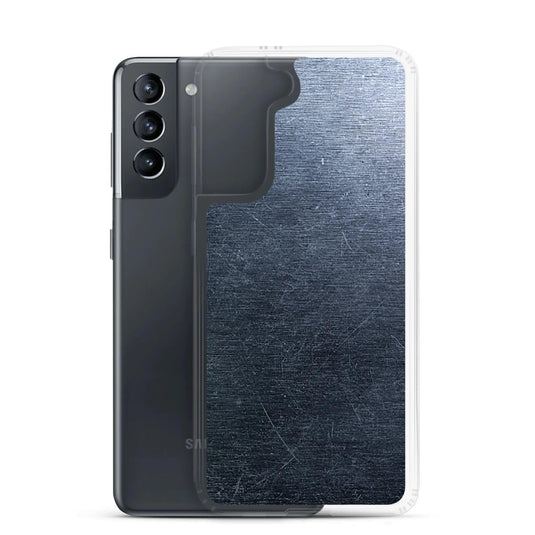 Brushed Industrial Metal Dark Flexible Clear Samsung Case Bump Resistant Corners CREATIVETECH