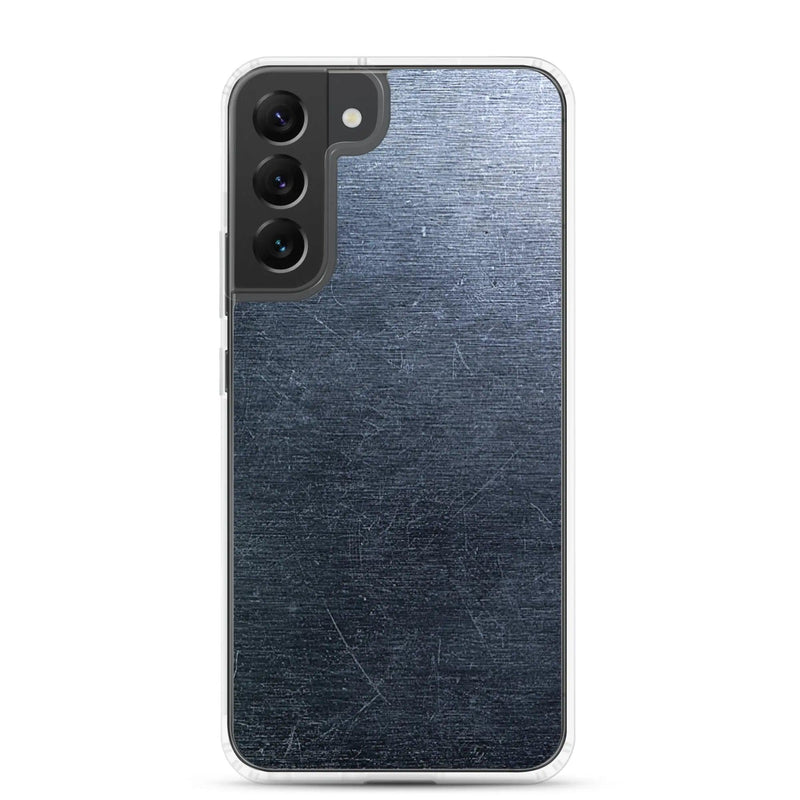 Load image into Gallery viewer, Brushed Industrial Metal Dark Flexible Clear Samsung Case Bump Resistant Corners CREATIVETECH