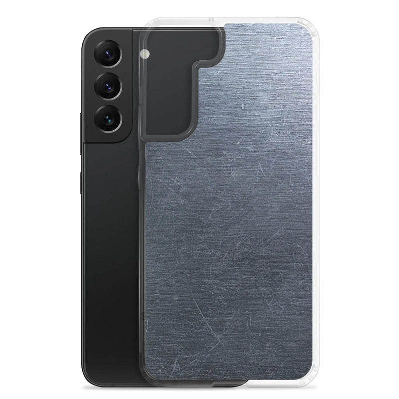 Load image into Gallery viewer, Brushed Industrial Metal Dark Flexible Clear Samsung Case Bump Resistant Corners CREATIVETECH