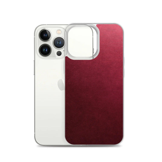 Brushed Red Metal Flexible Clear iPhone Case Bump Resistant Corners CREATIVETECH