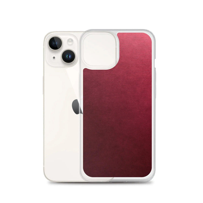 Load image into Gallery viewer, Brushed Red Metal Flexible Clear iPhone Case Bump Resistant Corners CREATIVETECH