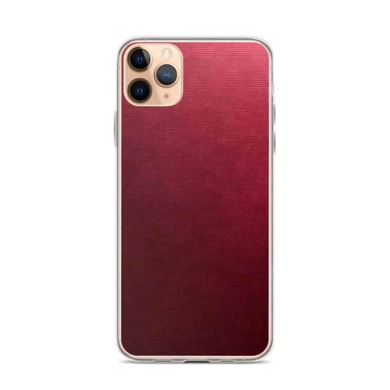 Load image into Gallery viewer, Brushed Red Metal Flexible Clear iPhone Case Bump Resistant Corners CREATIVETECH