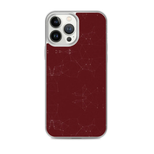 Burgundi Dark Red Elegant Cyber Polygon Flexible Clear iPhone Case Bump Resistant Corners CREATIVETECH