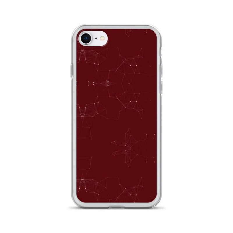 Load image into Gallery viewer, Burgundi Dark Red Elegant Cyber Polygon Flexible Clear iPhone Case Bump Resistant Corners CREATIVETECH