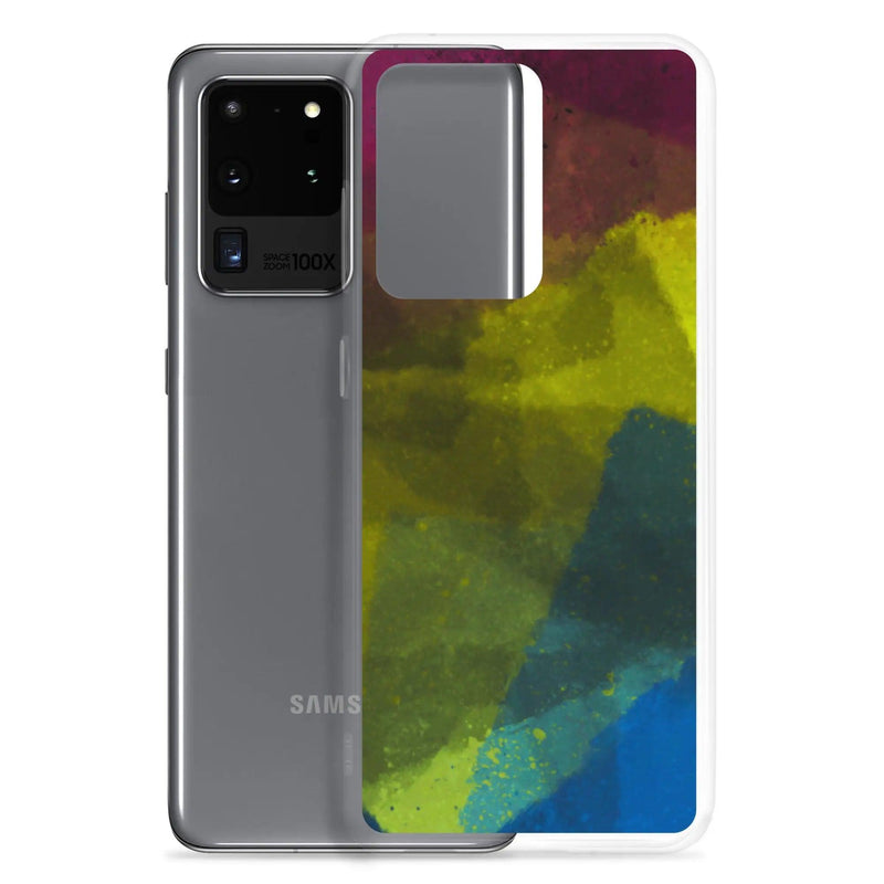 Load image into Gallery viewer, CMYK Cyan Magenta Yellow Black Industrial Watercolor Paint Brush Style Flexible Clear Samsung Case Bump Resistant Corners CREATIVETECH