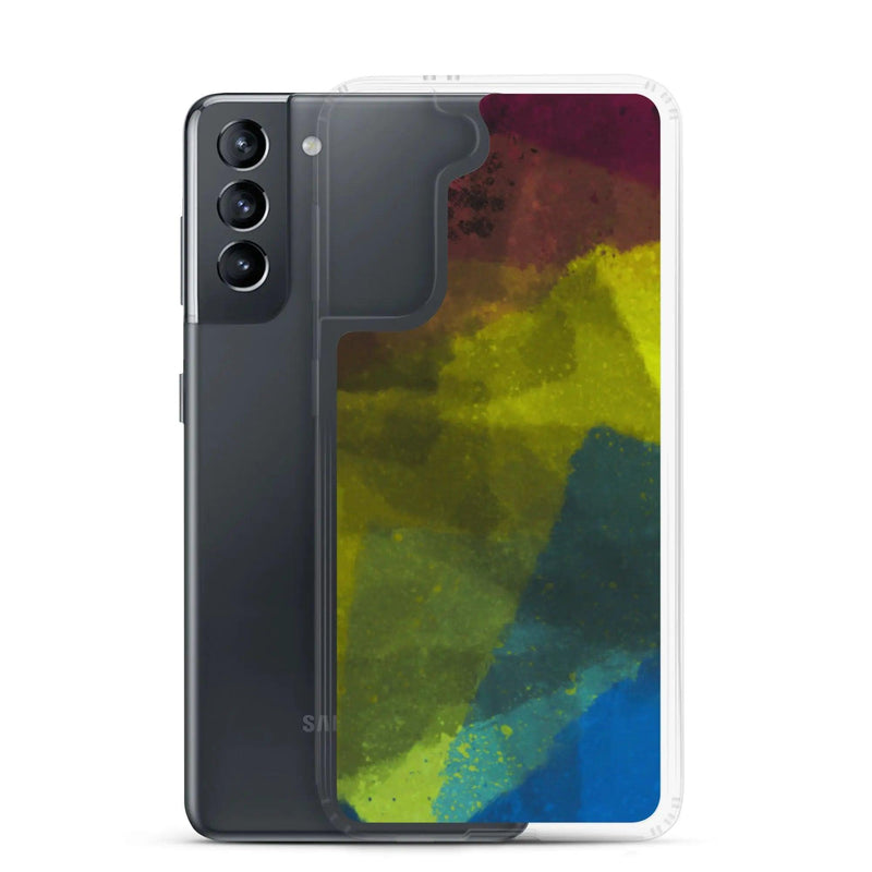 Load image into Gallery viewer, CMYK Cyan Magenta Yellow Black Industrial Watercolor Paint Brush Style Flexible Clear Samsung Case Bump Resistant Corners CREATIVETECH