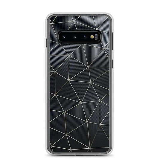 Carbon Fiber Metal Polygon Dark Flexible Clear Samsung Case Bump Resistant Corners CREATIVETECH