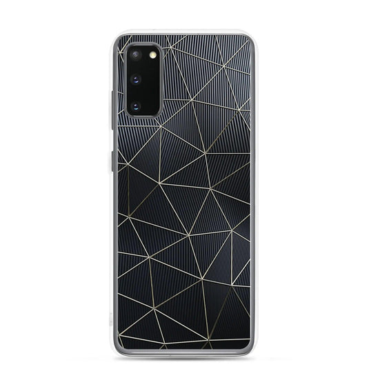 Carbon Fiber Metal Polygon Dark Flexible Clear Samsung Case Bump Resistant Corners CREATIVETECH