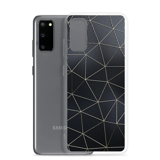 Carbon Fiber Metal Polygon Dark Flexible Clear Samsung Case Bump Resistant Corners CREATIVETECH