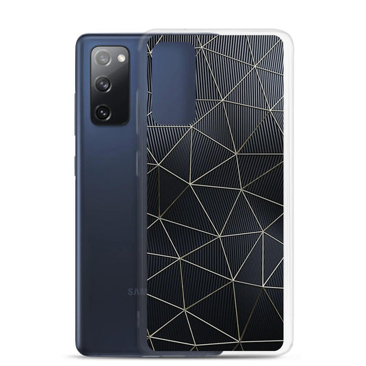 Carbon Fiber Metal Polygon Dark Flexible Clear Samsung Case Bump Resistant Corners CREATIVETECH