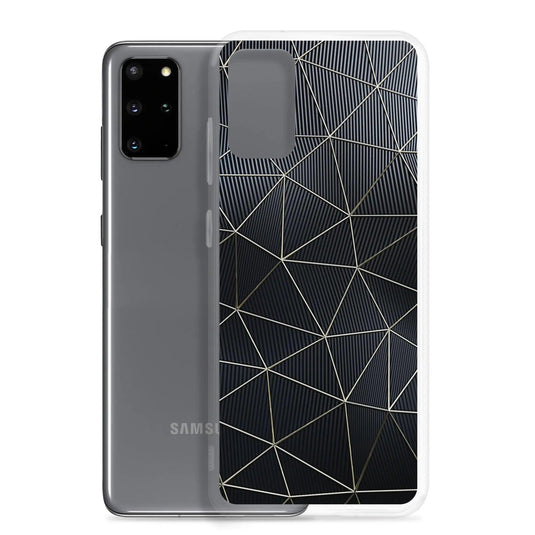 Carbon Fiber Metal Polygon Dark Flexible Clear Samsung Case Bump Resistant Corners CREATIVETECH