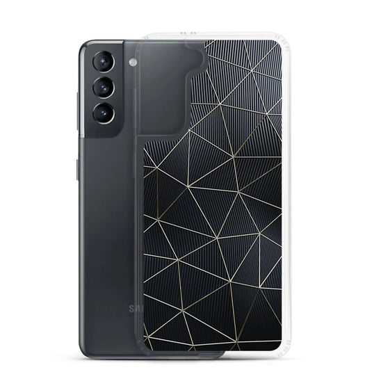 Carbon Fiber Metal Polygon Dark Flexible Clear Samsung Case Bump Resistant Corners CREATIVETECH