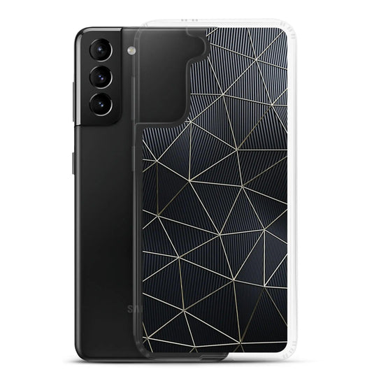 Carbon Fiber Metal Polygon Dark Flexible Clear Samsung Case Bump Resistant Corners CREATIVETECH