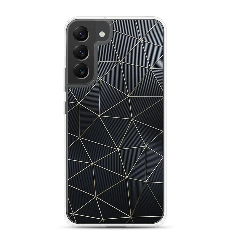 Load image into Gallery viewer, Carbon Fiber Metal Polygon Dark Flexible Clear Samsung Case Bump Resistant Corners CREATIVETECH