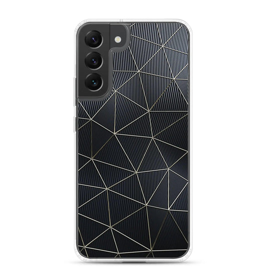 Carbon Fiber Metal Polygon Dark Flexible Clear Samsung Case Bump Resistant Corners CREATIVETECH