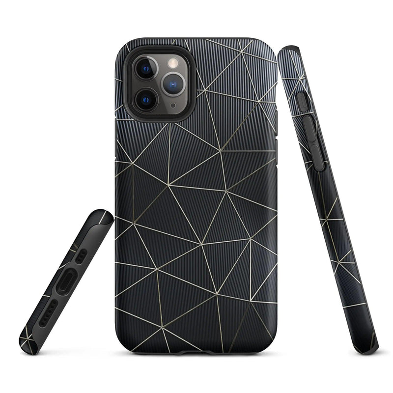 Load image into Gallery viewer, Carbon Fiber Metal Polygon Double Layer Impact Resistant Tough iPhone Case 3D Wrap Matte or Glossy Finish CREATIVETECH
