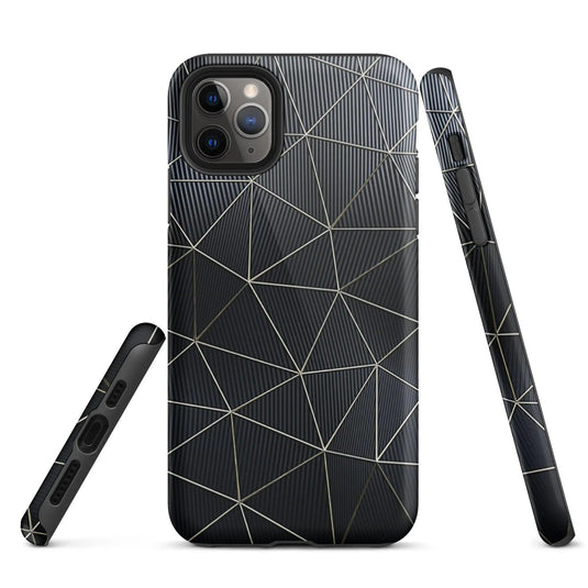 Carbon Fiber Metal Polygon Double Layer Impact Resistant Tough iPhone Case 3D Wrap Matte or Glossy Finish CREATIVETECH