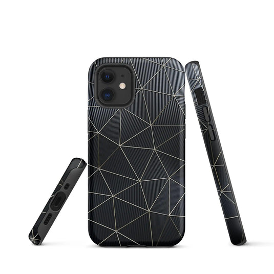 Carbon Fiber Metal Polygon Double Layer Impact Resistant Tough iPhone Case 3D Wrap Matte or Glossy Finish CREATIVETECH