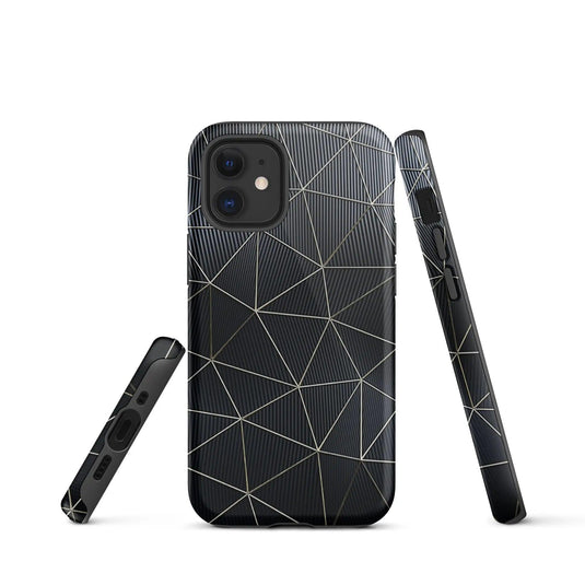Carbon Fiber Metal Polygon Double Layer Impact Resistant Tough iPhone Case 3D Wrap Matte or Glossy Finish CREATIVETECH