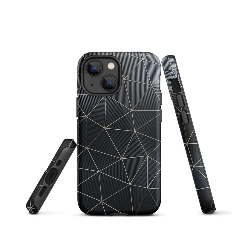 Load image into Gallery viewer, Carbon Fiber Metal Polygon Double Layer Impact Resistant Tough iPhone Case 3D Wrap Matte or Glossy Finish CREATIVETECH
