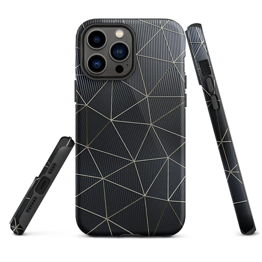 Carbon Fiber Metal Polygon Double Layer Impact Resistant Tough iPhone Case 3D Wrap Matte or Glossy Finish CREATIVETECH