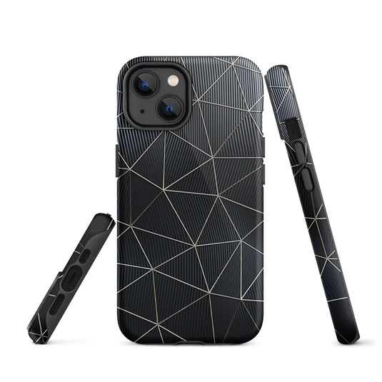 Carbon Fiber Metal Polygon Double Layer Impact Resistant Tough iPhone Case 3D Wrap Matte or Glossy Finish CREATIVETECH