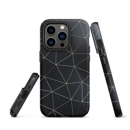 Carbon Fiber Metal Polygon Double Layer Impact Resistant Tough iPhone Case 3D Wrap Matte or Glossy Finish CREATIVETECH