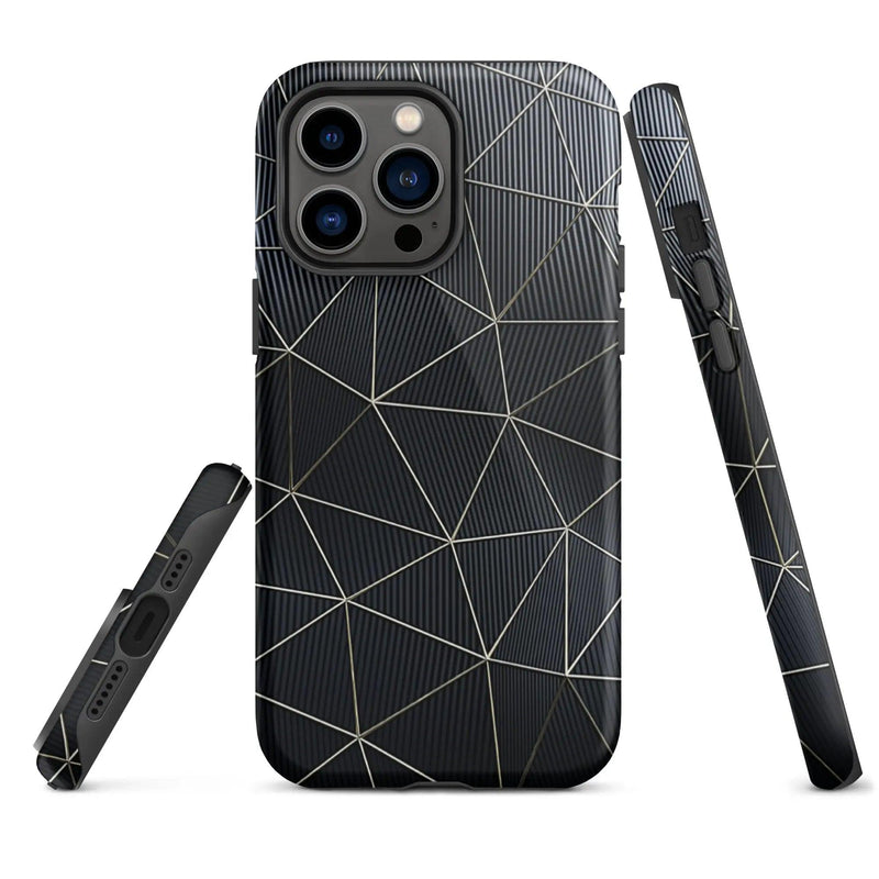 Load image into Gallery viewer, Carbon Fiber Metal Polygon Double Layer Impact Resistant Tough iPhone Case 3D Wrap Matte or Glossy Finish CREATIVETECH
