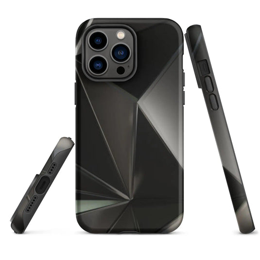 Carbon Steel Industrial Metal Polygon Double Layered Impact Resistant Tough iPhone Case 3D Wrap Matte or Glossy Finish CREATIVETECH