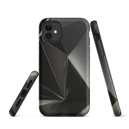 Carbon Steel Industrial Metal Polygon Double Layered Impact Resistant Tough iPhone Case 3D Wrap Matte or Glossy Finish CREATIVETECH