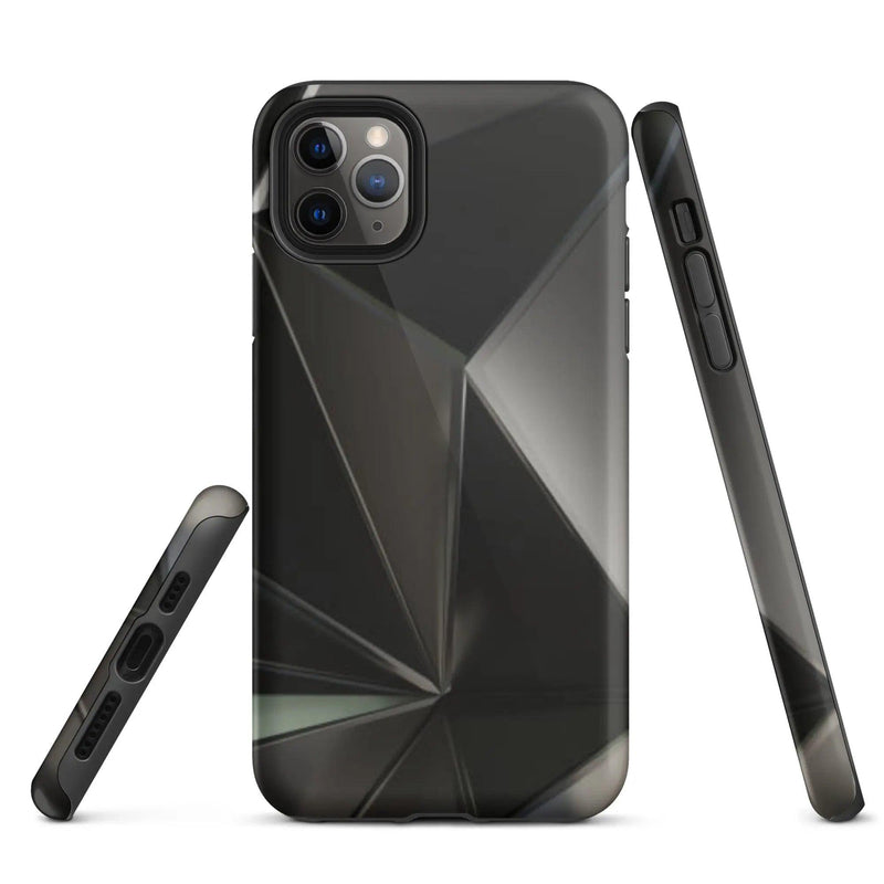 Load image into Gallery viewer, Carbon Steel Industrial Metal Polygon Double Layered Impact Resistant Tough iPhone Case 3D Wrap Matte or Glossy Finish CREATIVETECH