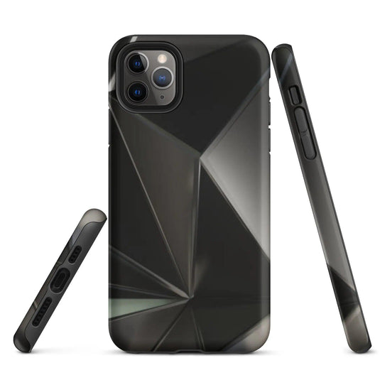 Carbon Steel Industrial Metal Polygon Double Layered Impact Resistant Tough iPhone Case 3D Wrap Matte or Glossy Finish CREATIVETECH