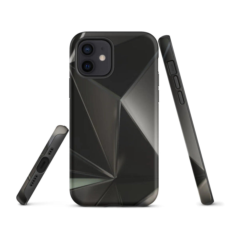 Load image into Gallery viewer, Carbon Steel Industrial Metal Polygon Double Layered Impact Resistant Tough iPhone Case 3D Wrap Matte or Glossy Finish CREATIVETECH