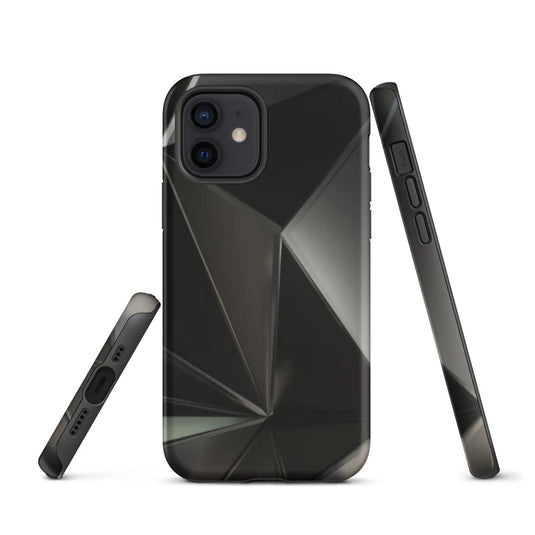 Carbon Steel Industrial Metal Polygon Double Layered Impact Resistant Tough iPhone Case 3D Wrap Matte or Glossy Finish CREATIVETECH