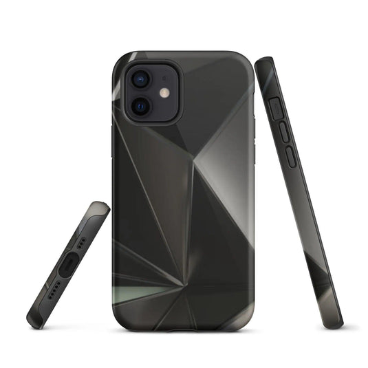 Carbon Steel Industrial Metal Polygon Double Layered Impact Resistant Tough iPhone Case 3D Wrap Matte or Glossy Finish CREATIVETECH