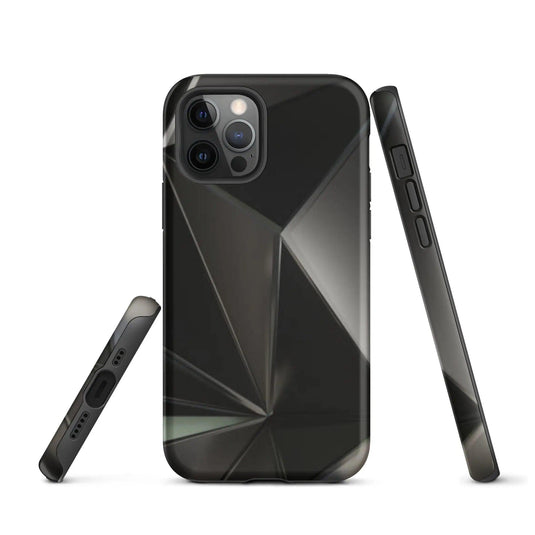 Carbon Steel Industrial Metal Polygon Double Layered Impact Resistant Tough iPhone Case 3D Wrap Matte or Glossy Finish CREATIVETECH