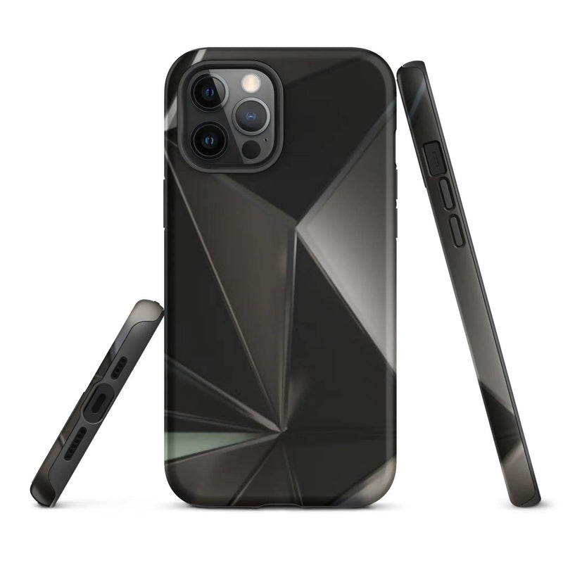 Load image into Gallery viewer, Carbon Steel Industrial Metal Polygon Double Layered Impact Resistant Tough iPhone Case 3D Wrap Matte or Glossy Finish CREATIVETECH