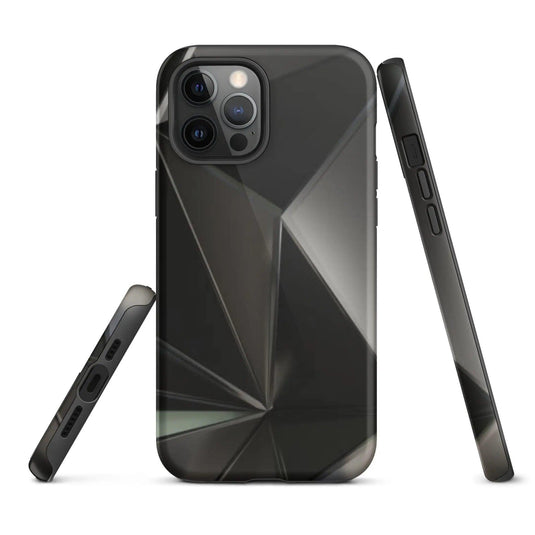 Carbon Steel Industrial Metal Polygon Double Layered Impact Resistant Tough iPhone Case 3D Wrap Matte or Glossy Finish CREATIVETECH