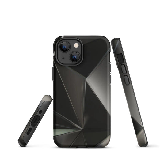 Carbon Steel Industrial Metal Polygon Double Layered Impact Resistant Tough iPhone Case 3D Wrap Matte or Glossy Finish CREATIVETECH