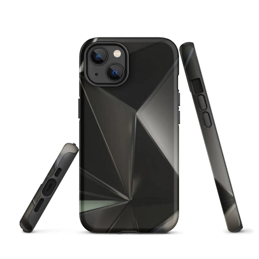 Carbon Steel Industrial Metal Polygon Double Layered Impact Resistant Tough iPhone Case 3D Wrap Matte or Glossy Finish CREATIVETECH