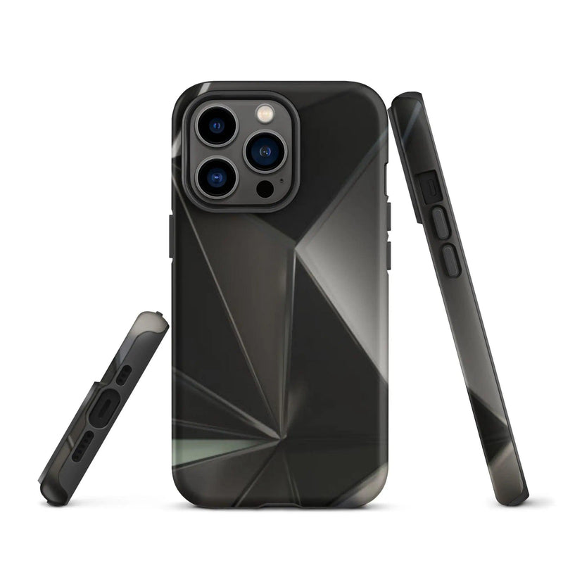Load image into Gallery viewer, Carbon Steel Industrial Metal Polygon Double Layered Impact Resistant Tough iPhone Case 3D Wrap Matte or Glossy Finish CREATIVETECH