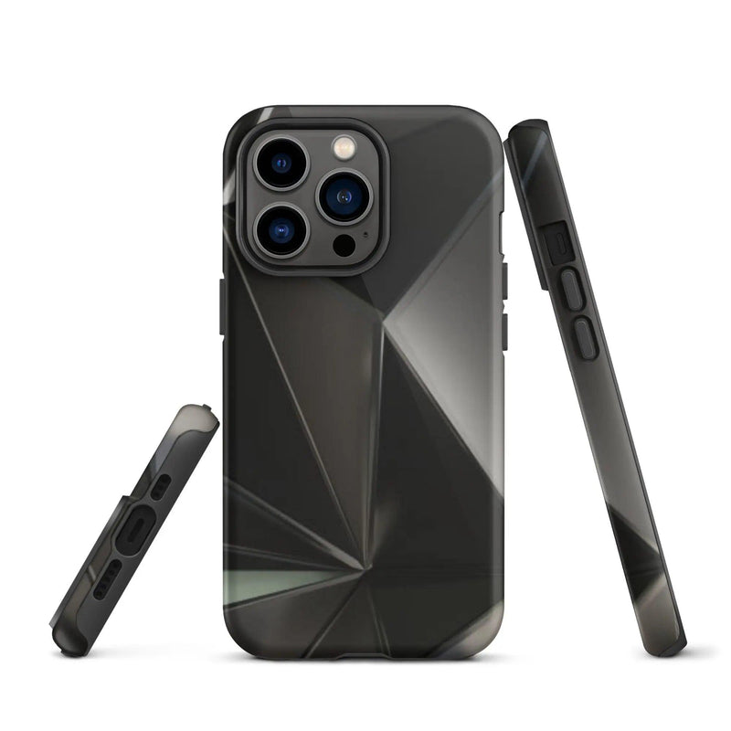 Load image into Gallery viewer, Carbon Steel Industrial Metal Polygon Double Layered Impact Resistant Tough iPhone Case 3D Wrap Matte or Glossy Finish CREATIVETECH