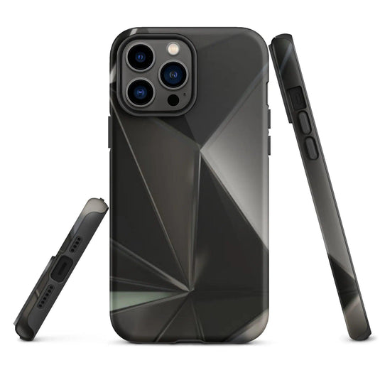 Carbon Steel Industrial Metal Polygon Double Layered Impact Resistant Tough iPhone Case 3D Wrap Matte or Glossy Finish CREATIVETECH