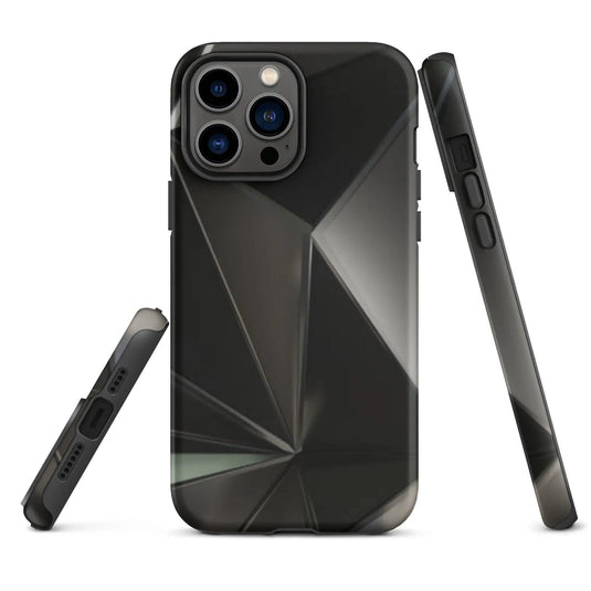 Carbon Steel Industrial Metal Polygon Double Layered Impact Resistant Tough iPhone Case 3D Wrap Matte or Glossy Finish CREATIVETECH