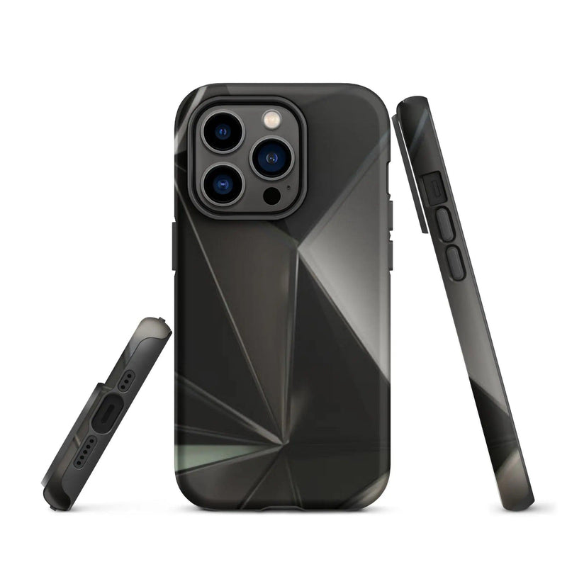Load image into Gallery viewer, Carbon Steel Industrial Metal Polygon Double Layered Impact Resistant Tough iPhone Case 3D Wrap Matte or Glossy Finish CREATIVETECH