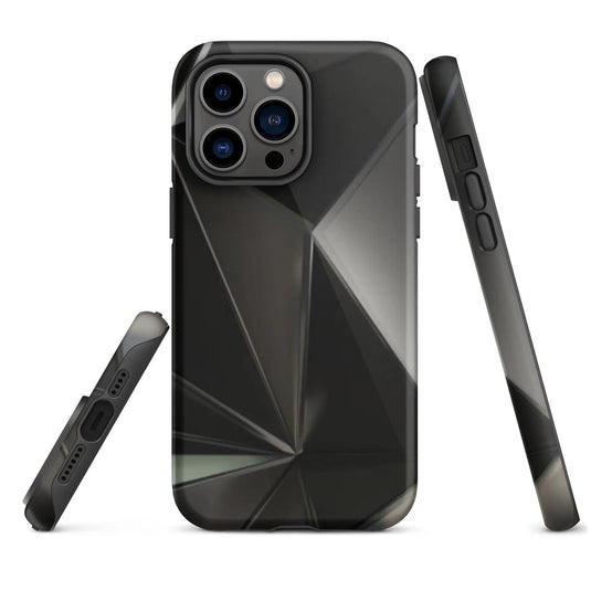 Carbon Steel Industrial Metal Polygon Double Layered Impact Resistant Tough iPhone Case 3D Wrap Matte or Glossy Finish CREATIVETECH
