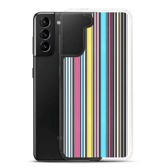 Colorful Aesthetic Rainbow Striped Flexible Clear Samsung Case Bump Resistant Corners CREATIVETECH